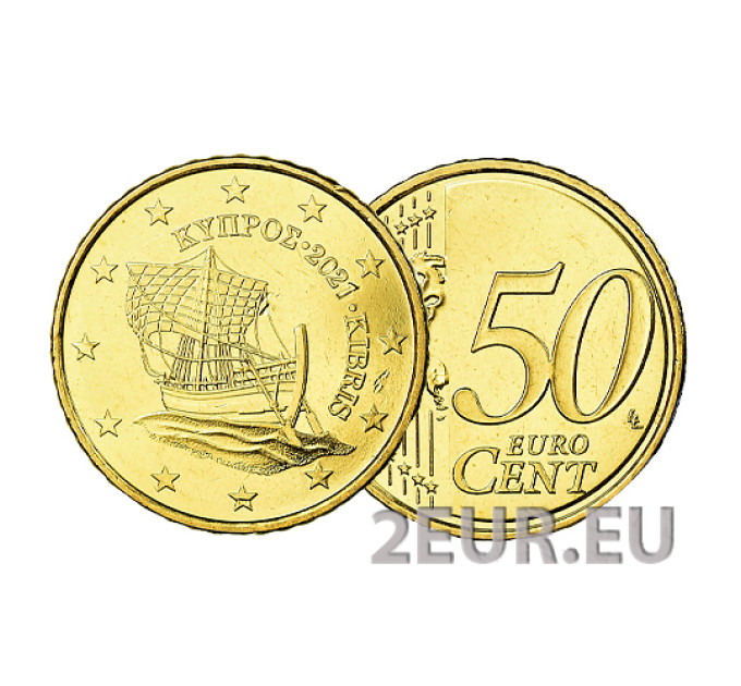 Cyprus 50 cent UNC 2021