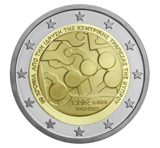 Cyprus 2 euro UNC 2023 - 60e verjaardag van de centrale bank van Cyprus