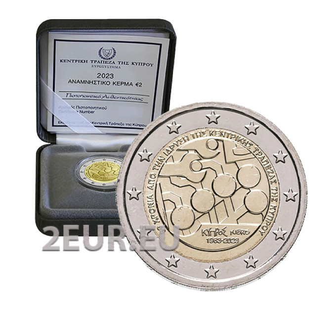 Cypriotische 2euro proof 2023 - 60e verjaardag van de centrale bank van Cyprus