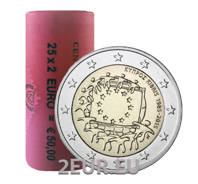 CYPRUS 2 EURO ROL 2015 - 30e verjaardag van de EU-vlag