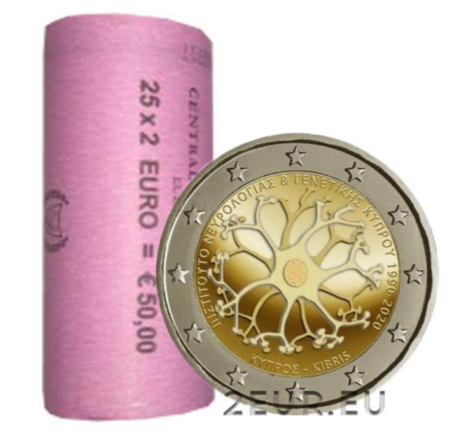 CYPRUS 2 EURO ROL 2020 - 30 JAAR CYPRUS INSTITUUT VOOR NEUROLOGIE EN GENETICA