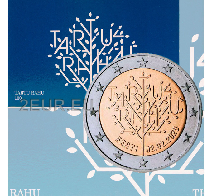 Estland 2 euro BU 2020 - 100STE VERJAARDAG VAN HET VREDESVERDRAG TARTU TUSSEN DE RSFSR EN ESTLAND 