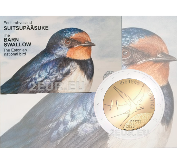 Estland 2 euro BU 2023 - Nationale Vogel - Boerenzwaluw