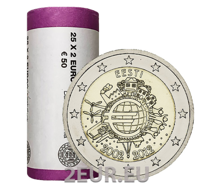 ESTLAND 2 EURO ROL 2012 - TIEN JAAR EURO
