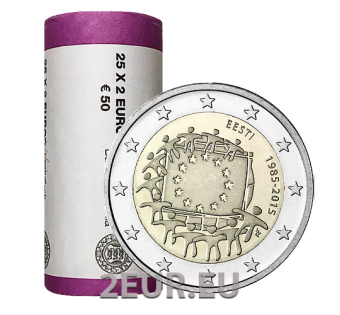 ESTLAND 2 EURO ROL 2015 - 30e verjaardag van de EU-vlag