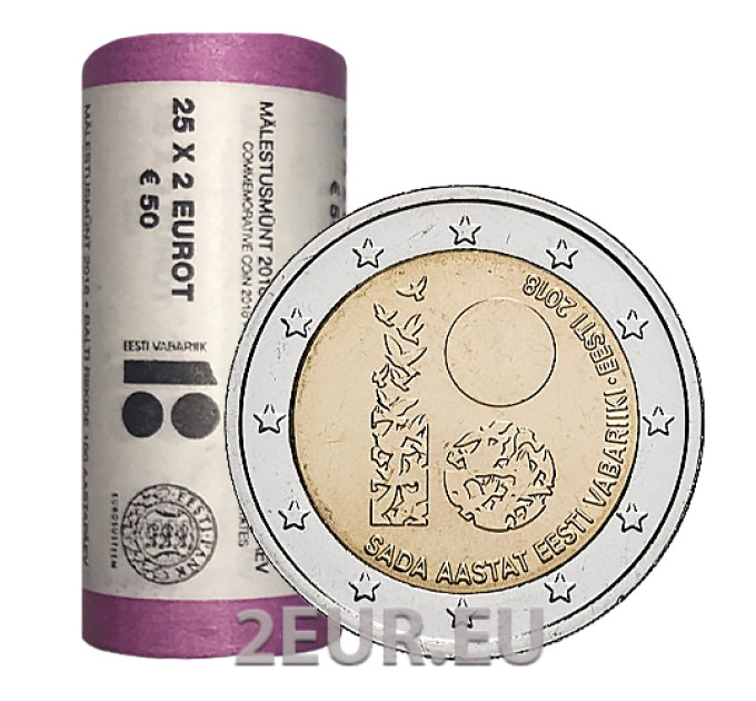 ESTLAND 2 EURO ROL 2018 - 100 jaar Republiek Estland