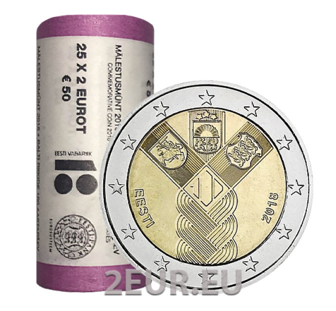 ESTLAND 2 EURO ROL 2018 - Baltische staten - 100 jaar onafhankelijkheid