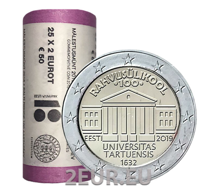 ESTLAND 2 EURO ROL 2019 - 100e verjaardag van de Estse Taaluniversiteit van Tartu
