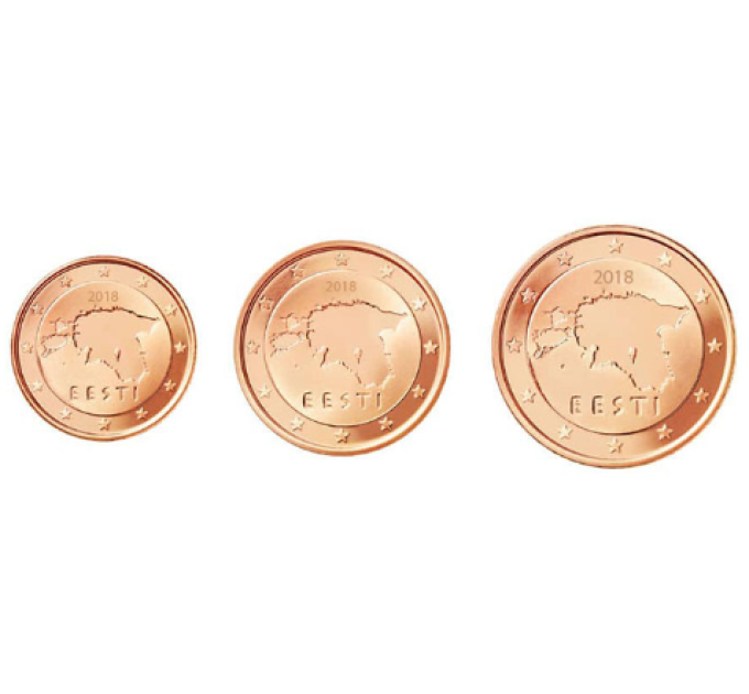 Estland 1,2,5 Cent UNC 2018
