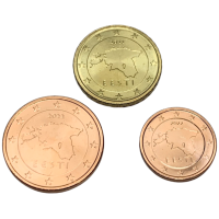Estland 1,5,10 Cent UNC 2022