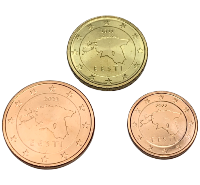Estland 1,5,10 Cent UNC 2022