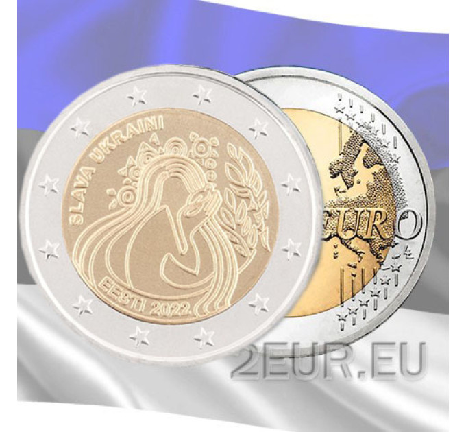 Estland 2 euro UNC 2022 - Oekraïne en vrijheid