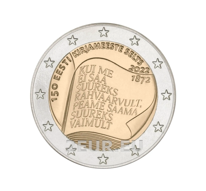 Estland 2 euro UNC 2022 - 150e verjaardag van de Society of Estonian Literati