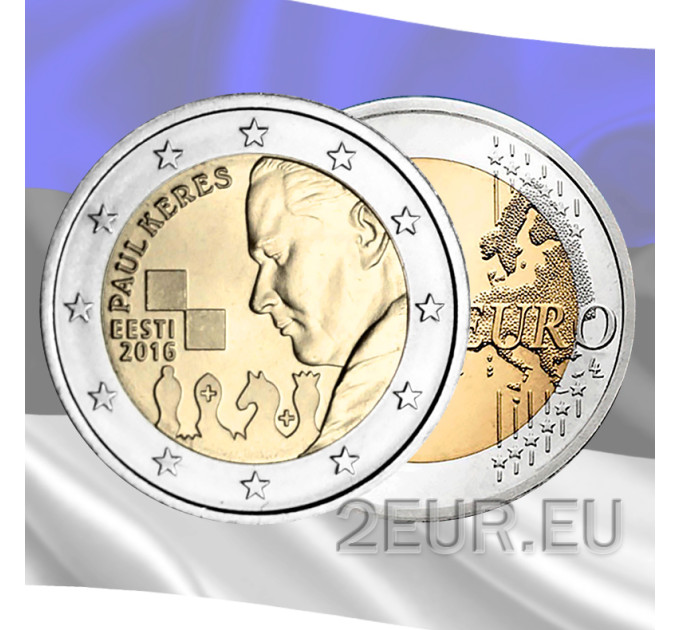 Estland 2 euro UNC 2016 - 100 jaar sinds de geboorte van Paul Keres