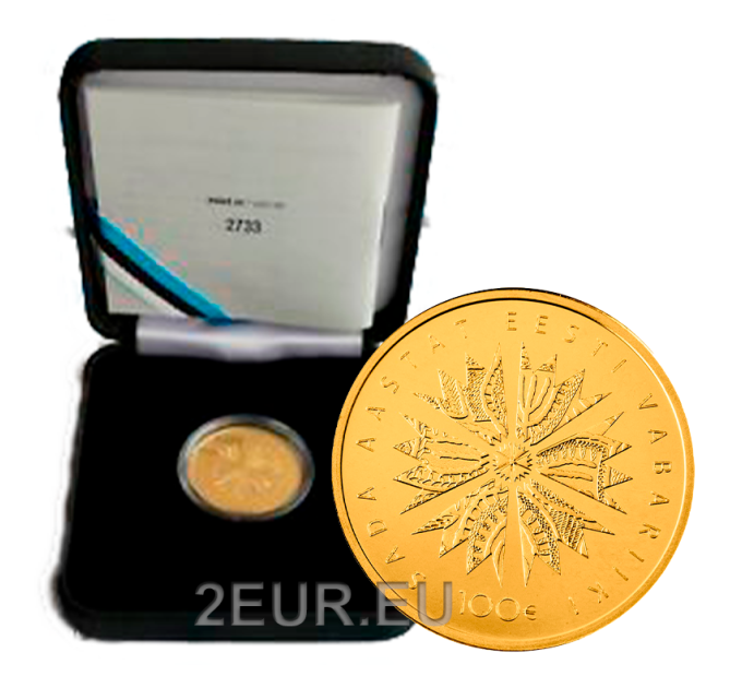 Estland 100 euro gouden munt Proof 2018 - 100 Years Republic of Estonia