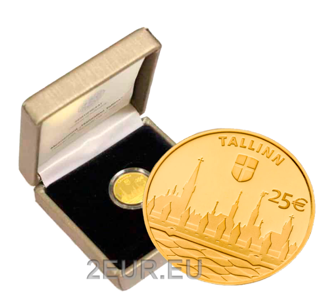 Estland 25 euro gouden munt Proof 2017 - Hanzestad Tallinn