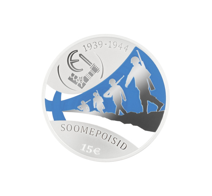 Estonia 15 euro zilveren munt Proof 2025 - Finse jongens