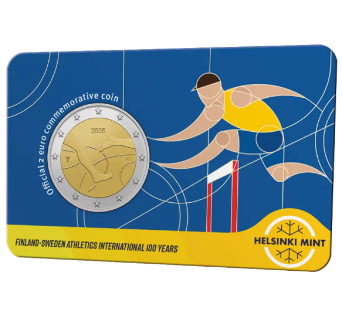 Finland 2 euro BU 2025 - 100 jaar Finland – Zweden Atletiek Internationaal - Eng