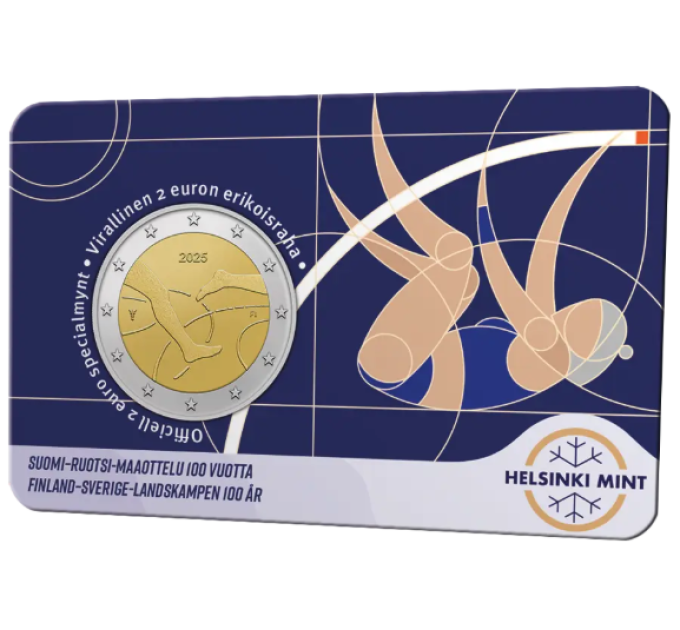 Finland 2 euro BU 2025 - 100 jaar Finland – Zweden Atletiek Internationaal - Fin/Swed