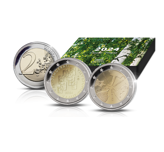 Finland 2 euro Proof 2024 - Finse architectuur + democratie
