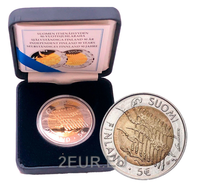 Finland 5 euro proof 2007 - 90 years Independence  