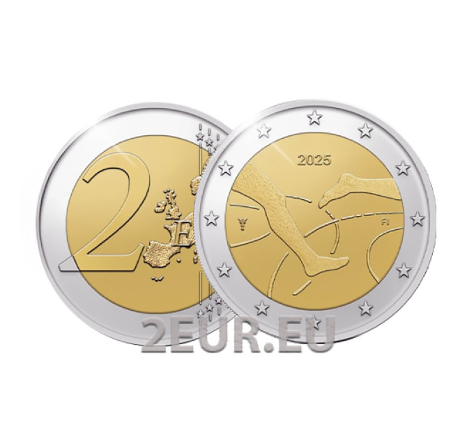 Finland 2 euro UNC 2025 - 100 jaar Finland – Zweden Atletiek Internationaal