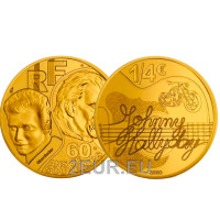 Frankrijk 1/4 euro UNC 2020 - Johnny Hallyday - 60 jaar herinneringen