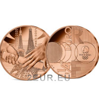 Frankrijk 1/4 euro UNC 2021 - Overdracht - Olympische Zomerspelen Tokio 2020 - Parijs 2024 - 2021