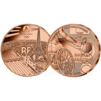 Frankrijk 1/4 euro UNC 2023 - Olympische Spelen 2024 Parijs - Sportrolstoelmand