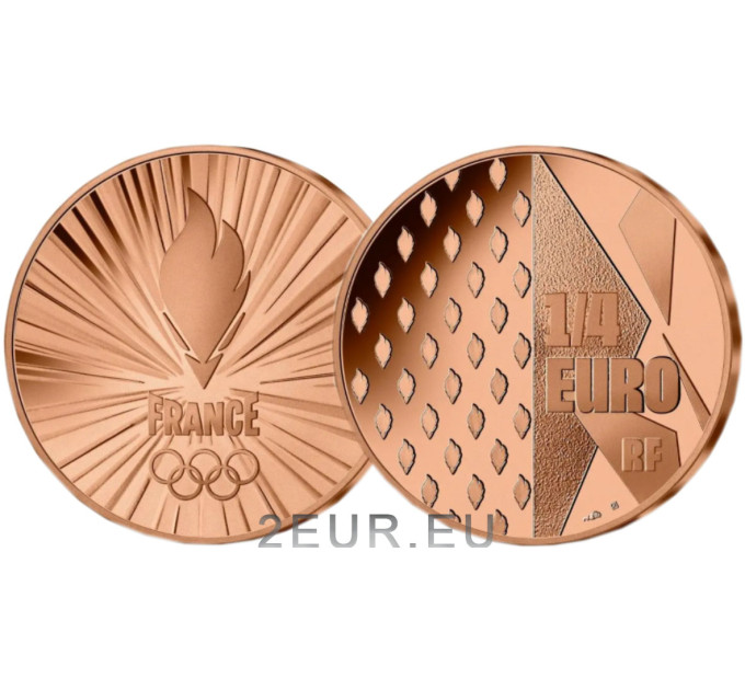 Frankrijk 1/4 euro UNC 2021 - Olympische en Paralympische Spelen Parijs 2024 - Team Frankrijk