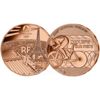 Frankrijk 1/4 euro UNC 2022 - Olympische Spelen 2024 Parijs - Sport Fietsen