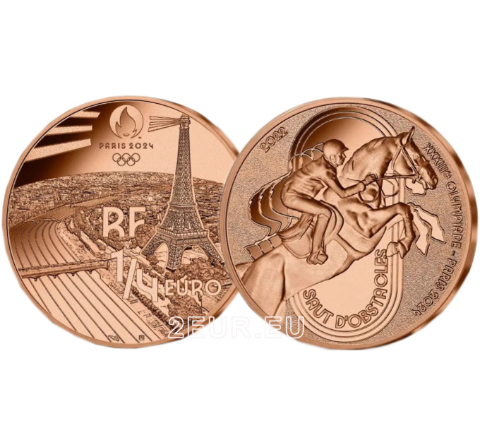 Frankrijk 1/4 euro UNC 2022 - Olympische Spelen 2024 Parijs - Sport springconcours