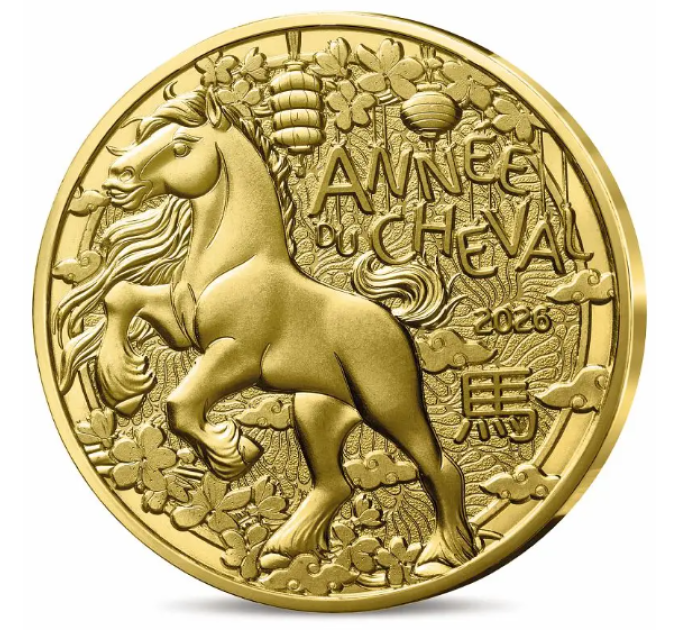 Frankrijk 1/4 euro UNC 2026 - Chinese kalender - Jaar van het Paard