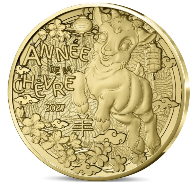 Frankrijk 1/4 euro UNC 2027 - Chinese kalender - Jaar van de Geit
