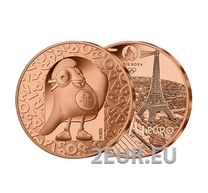 Frankrijk 1/4 euro UNC 2023 - Olympische Spelen 2024 Parijs - Mascotte