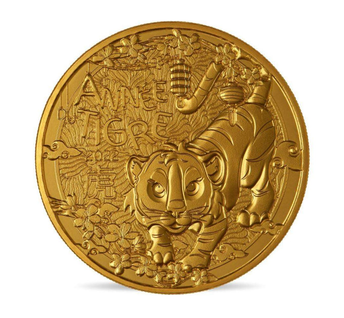 Frankrijk 1/4 euro UNC 2022 - Chinese kalender - Jaar van de Tijger