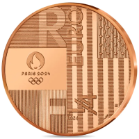 Frankrijk 1/4 euro UNC 2024 - Olympische Spelen 2024 Parijs - Overdracht Parijs-Los Angeles