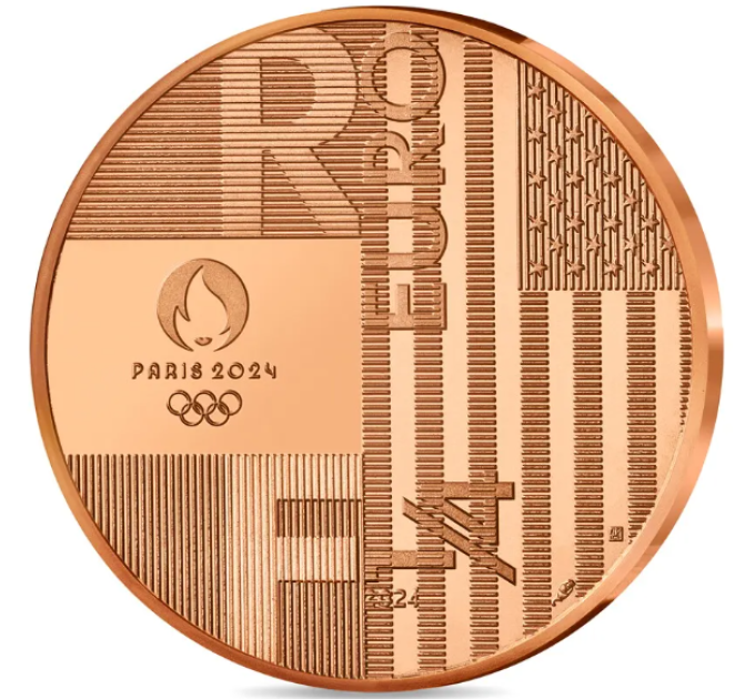 Frankrijk 1/4 euro UNC 2024 - Olympische Spelen 2024 Parijs - Overdracht Parijs-Los Angeles
