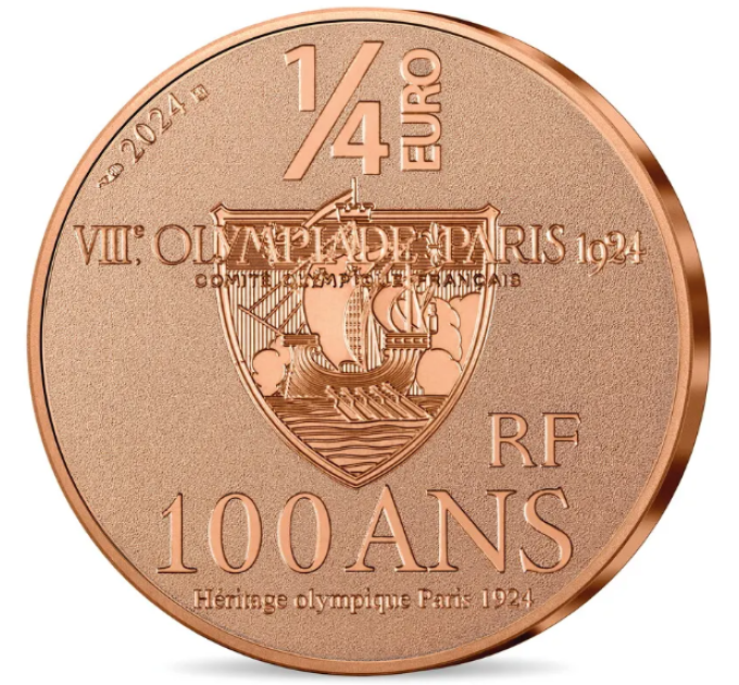 Frankrijk 1/4 euro UNC 2024 - Olympische Spelen 2024 Parijs - sport handbal