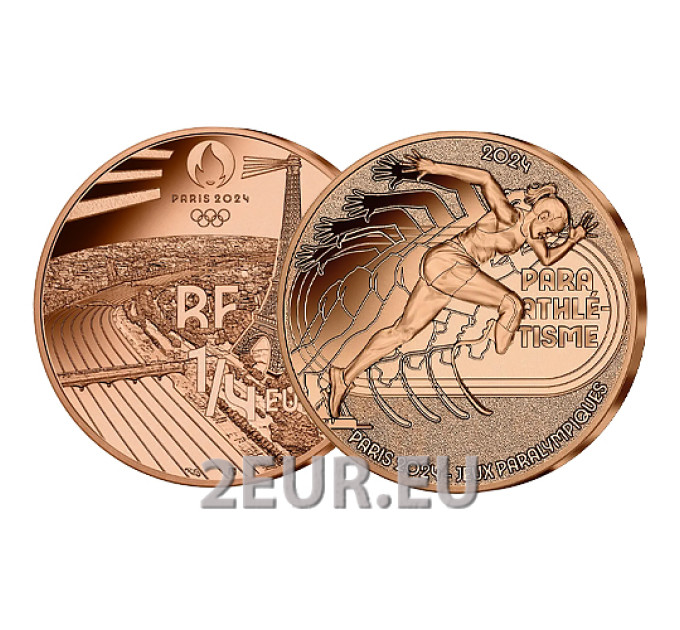 Frankrijk 1/4 euro UNC 2024 - Olympische Spelen 2024 Parijs - Paralympische atletiek