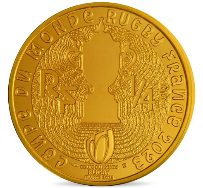 Frankrijk 1/4 euro UNC 2023 - Wereldkampioenschap Rugby Frankrijk 2023