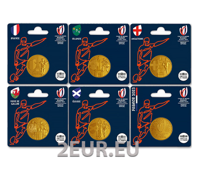 Frankrijk 1/4 euro UNC 2023 - Wereldkampioenschap Rugby Frankrijk 2023