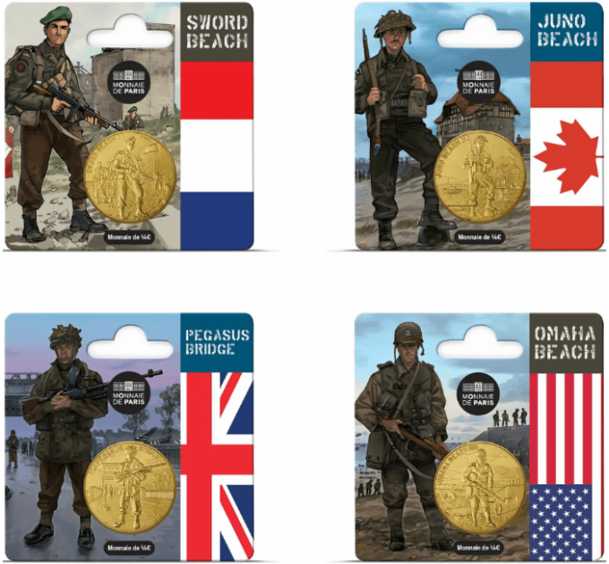 Frankrijk 1/4 euro UNC 2024 - 80e verjaardag van D-DAY – Juno-strand