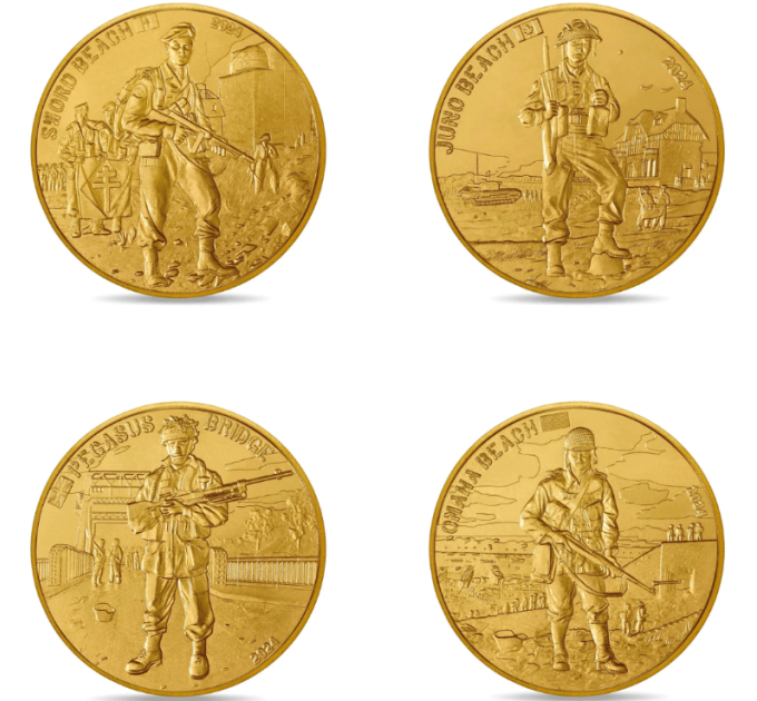Frankrijk 1/4 euro UNC 2024 - 80e verjaardag van D-DAY – Juno-strand