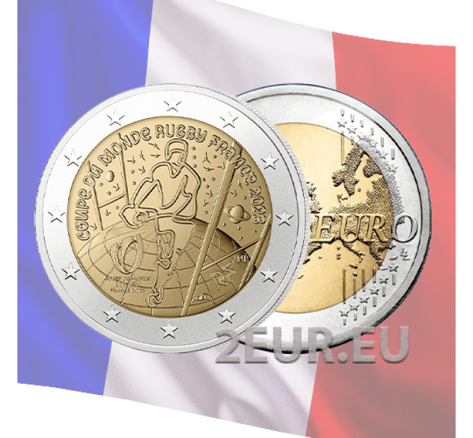 Frankrijk 2 euro UNC 2023 - Wereldkampioenschap rugby Frankrijk