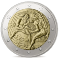 Frankrijk 2 euro UNC 2024 - Olympische Spelen Parijs 2024 - Hercules oefent worstelen - Notre Dame