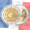 Frankrijk 2 euro UNC 2012 - 10 jaar eurocontant geld