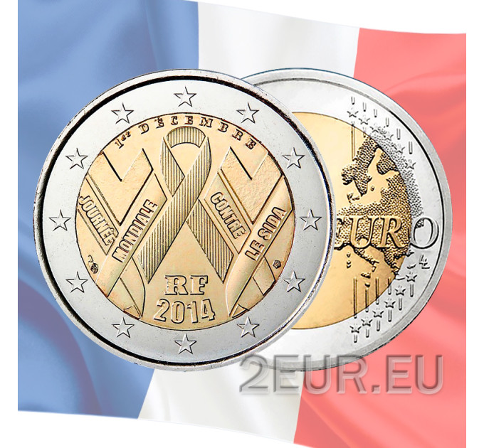 Frankrijk 2 euro UNC 2014 - Wereld Aids Dag