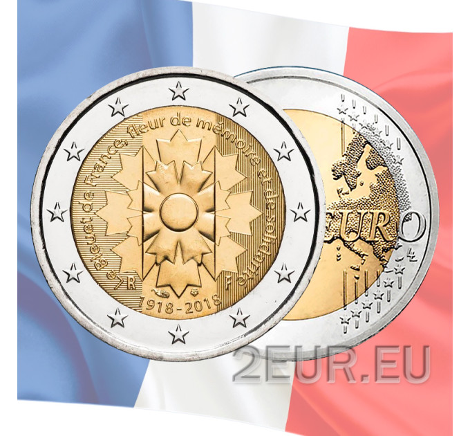 Frankrijk 2 euro UNC 2018 - De Eerste Wereldoorlog - Bleuet De France - Korenbloem van Frankrijk