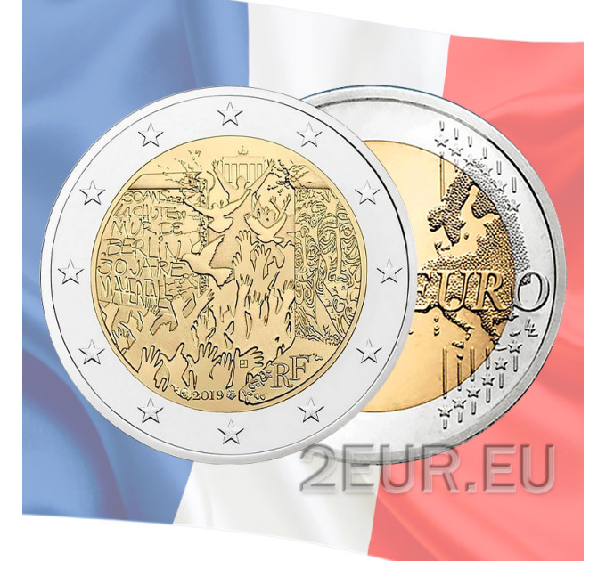 Frankrijk 2 euro UNC 2019 - 30 jaar sinds de val van de Berlijnse Muur